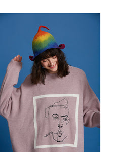 Rainbow Elf Wool Hat