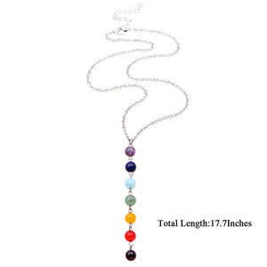 Rainbow Chakra Lariat Necklace