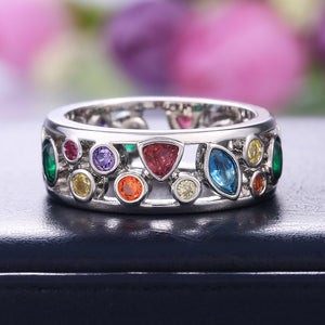 Rainbow Bits Crystals Ring