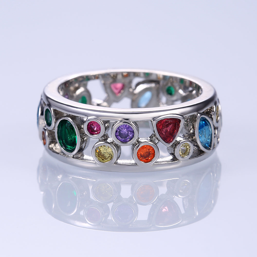 Rainbow Bits Crystals Ring