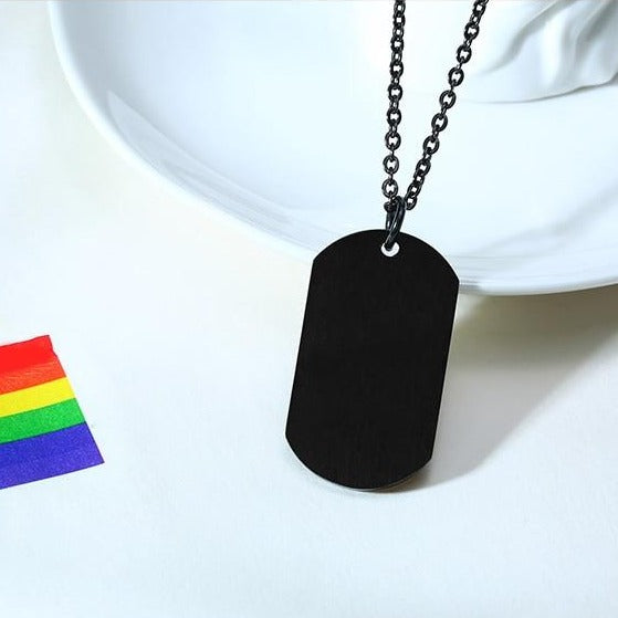 Pride Flag Dogtag Necklace