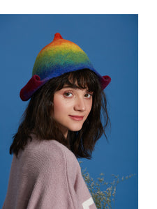 Rainbow Elf Wool Hat