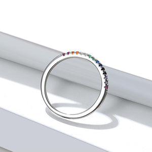 Minimalist Rainbow Crystals Ring