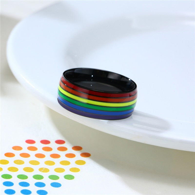 Pride Stripes Enamel Ring