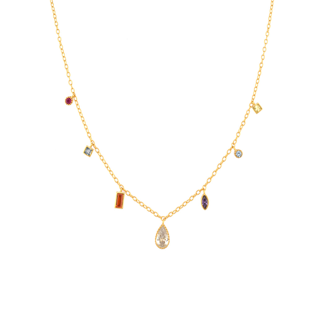 Rainbow Crystal Charms Necklace