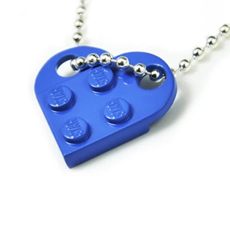 Heart-Shaped Bricks Couple Necklace