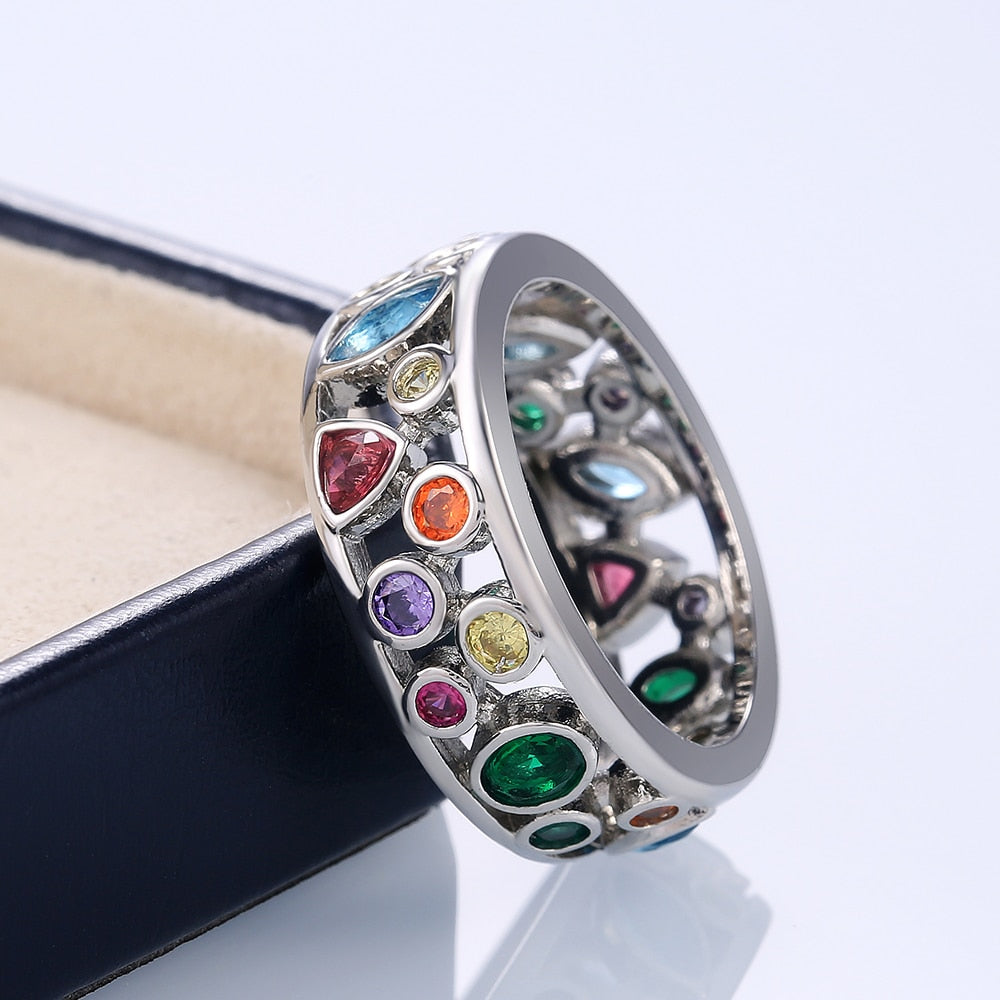 Rainbow Bits Crystals Ring
