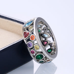 Rainbow Bits Crystals Ring
