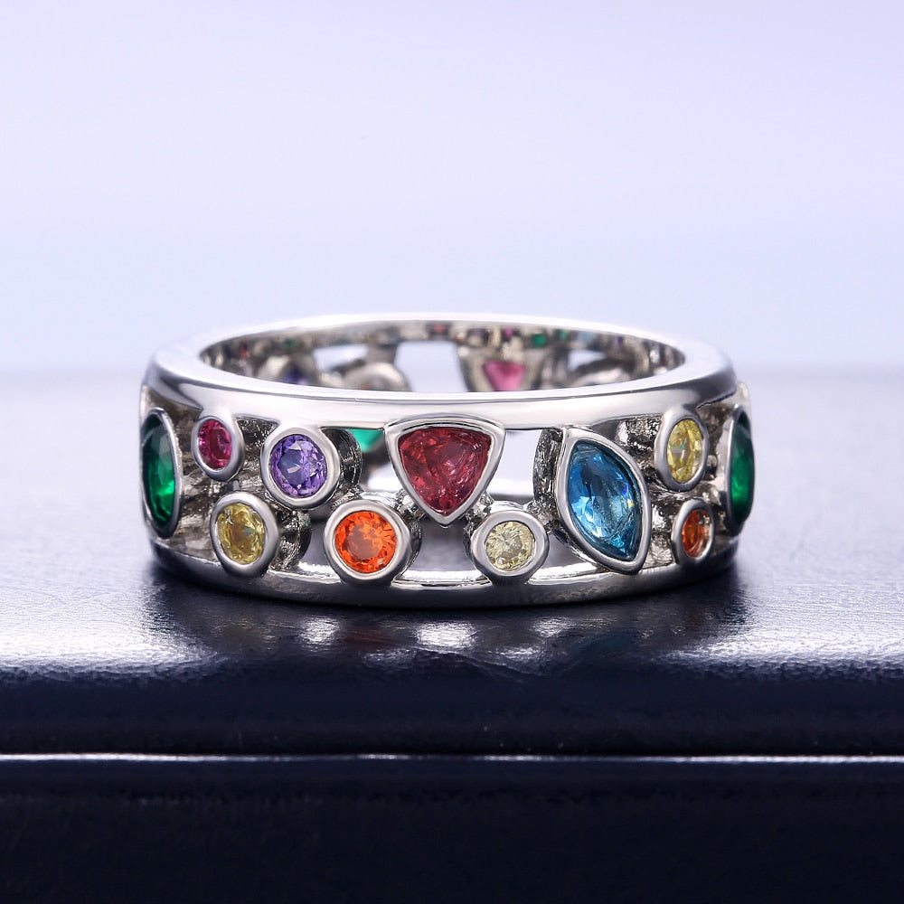 Rainbow Bits Crystals Ring