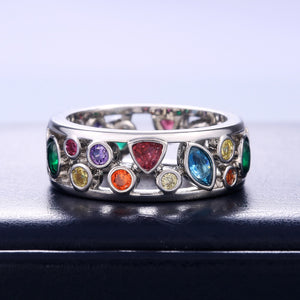 Rainbow Bits Crystals Ring