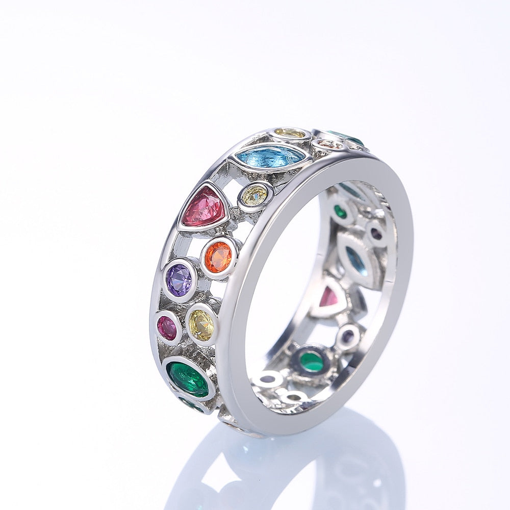Rainbow Bits Crystals Ring