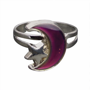 Celestial Crescent Moon Mood Ring