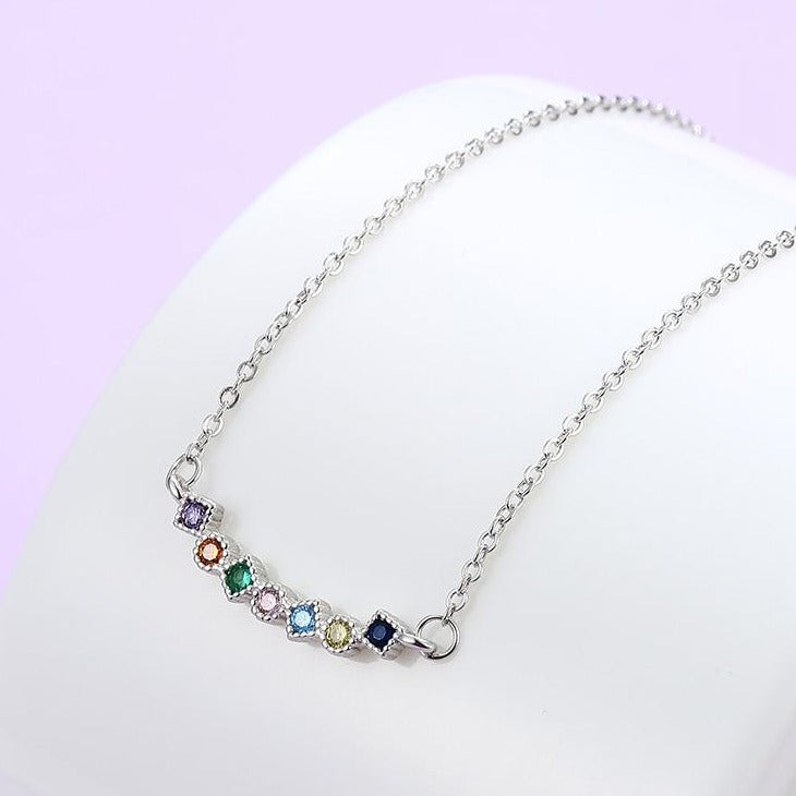 Minimalist Rainbow Crystals Necklace