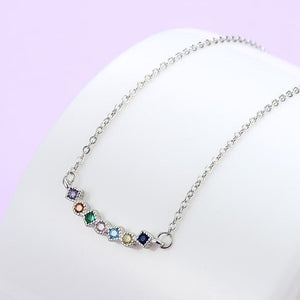 Minimalist Rainbow Crystals Necklace