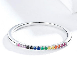 Minimalist Rainbow Crystals Ring