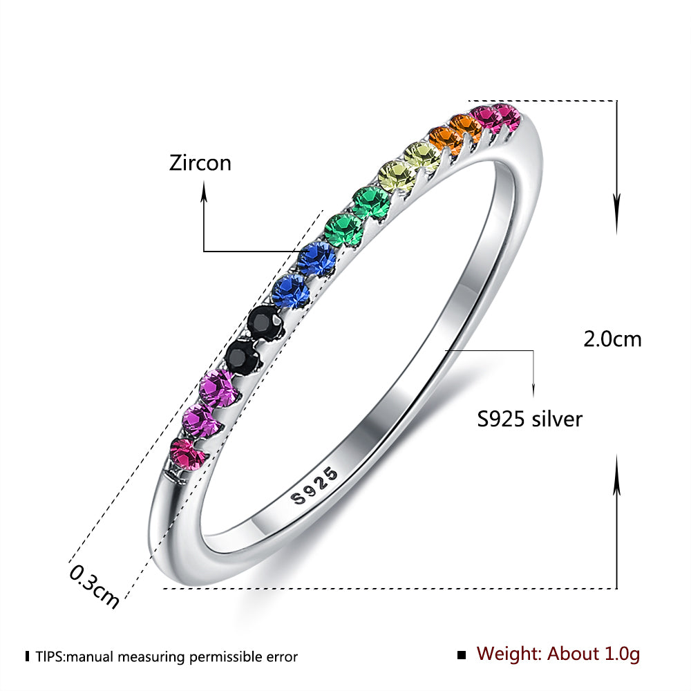 Minimalist Rainbow Crystals Ring
