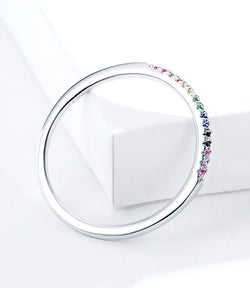 Minimalist Rainbow Crystals Ring