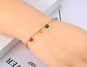 Rainbow Crystals Charms Bracelet