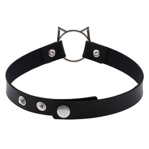 Cat Leather Choker