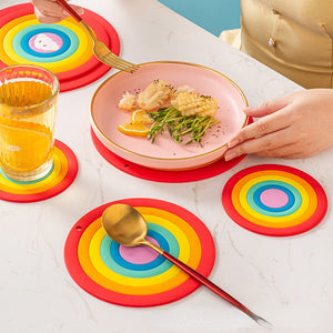 Round Rainbow Silicone Placemat