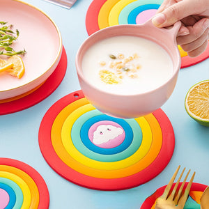 Round Rainbow Silicone Placemat