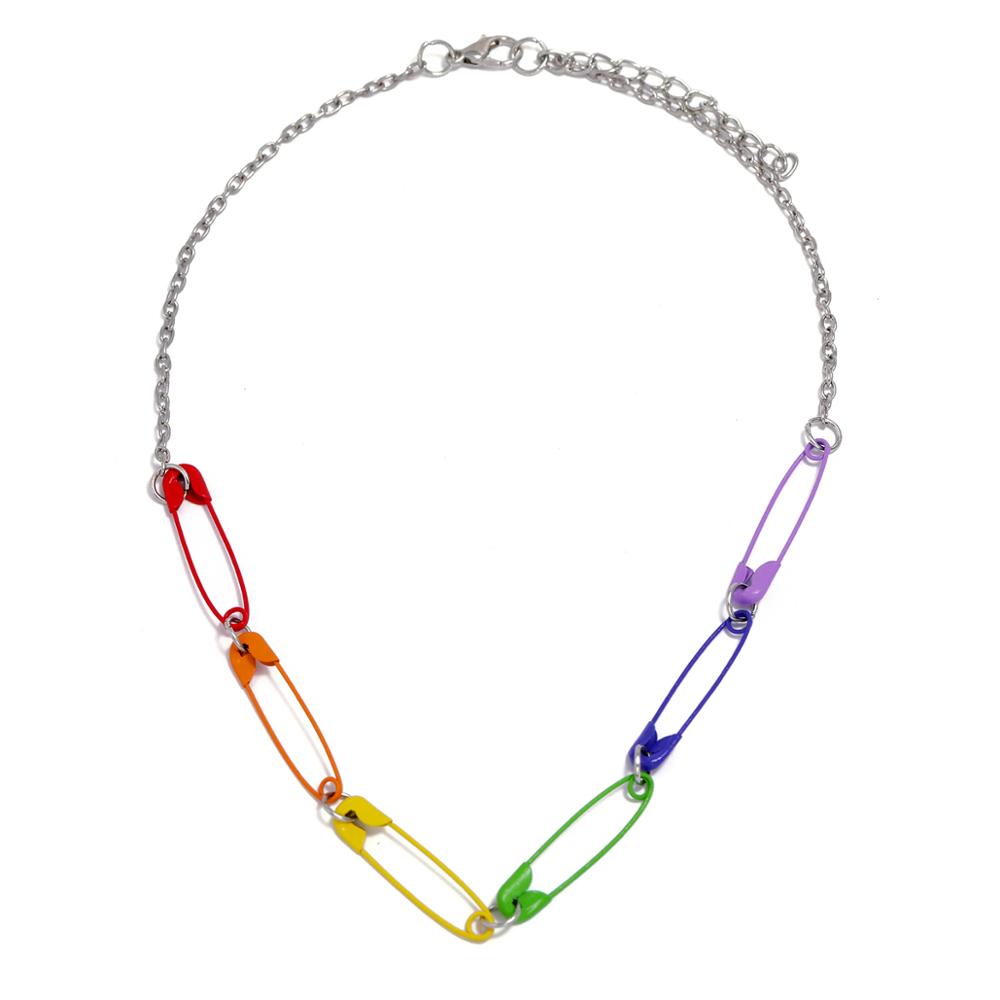 Pride Safety Pins Necklace