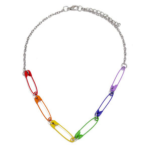 Pride Safety Pins Necklace