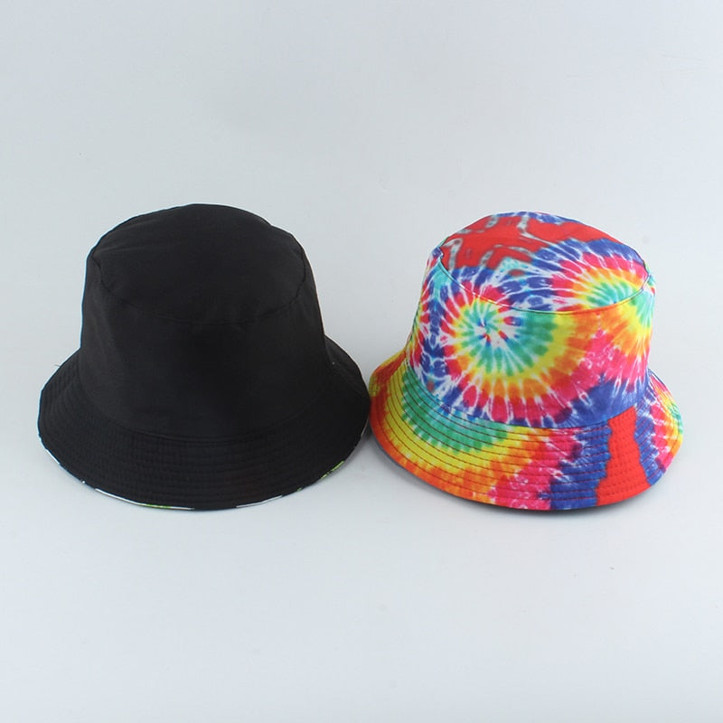Rainbow Tie-Dyed Reversible Bucket Hat - The Rainbow Locker