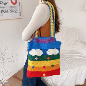 Crocheted Rainbow Tote