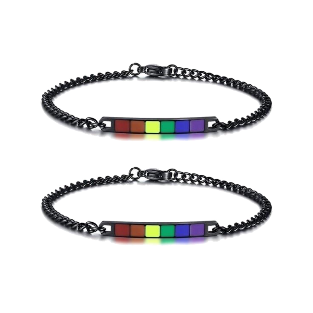 Pride Bar Couple Bracelets