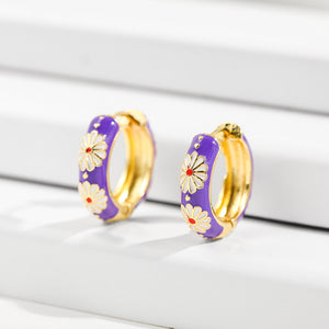 Vintage Florals Huggies Earrings