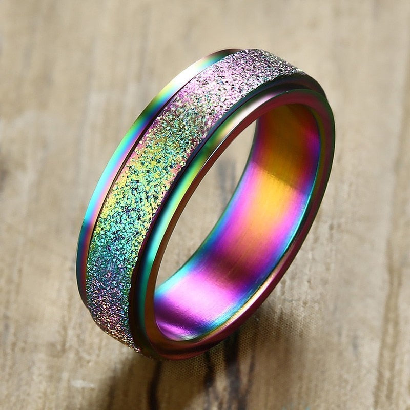 Multichrome Rainbow Spinner Ring