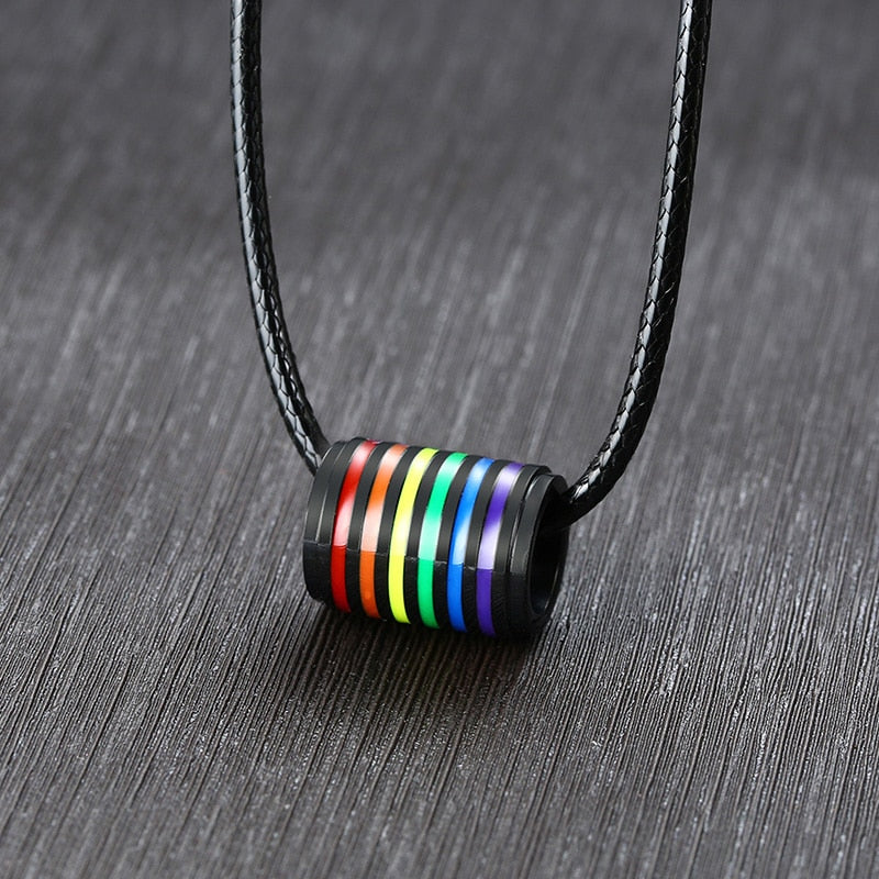 Pride Cylinder Necklace (Black)