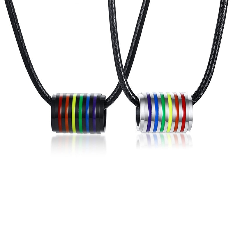 Pride Cylinder Necklace (Black)