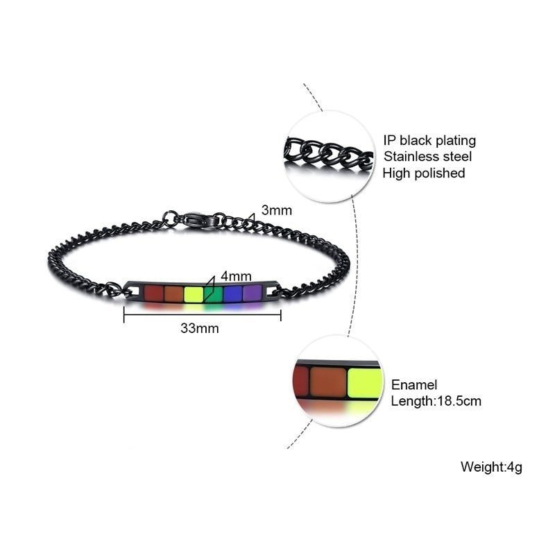 Pride Bar Couple Bracelets