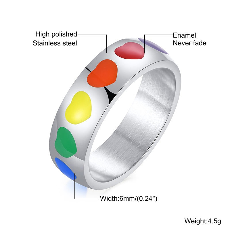 Rainbow Sweethearts Ring