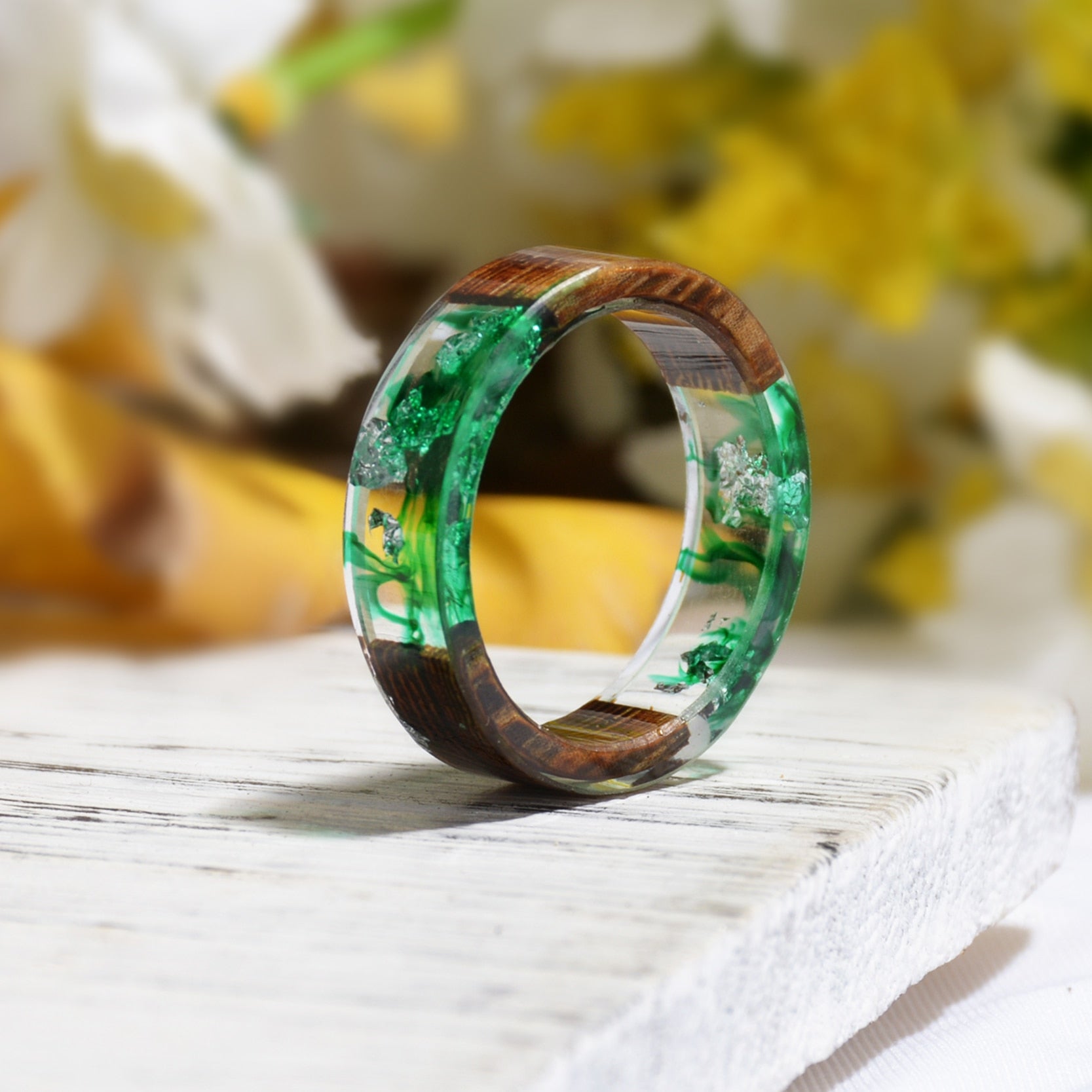 Vivid Handcrafted Wooden Ring