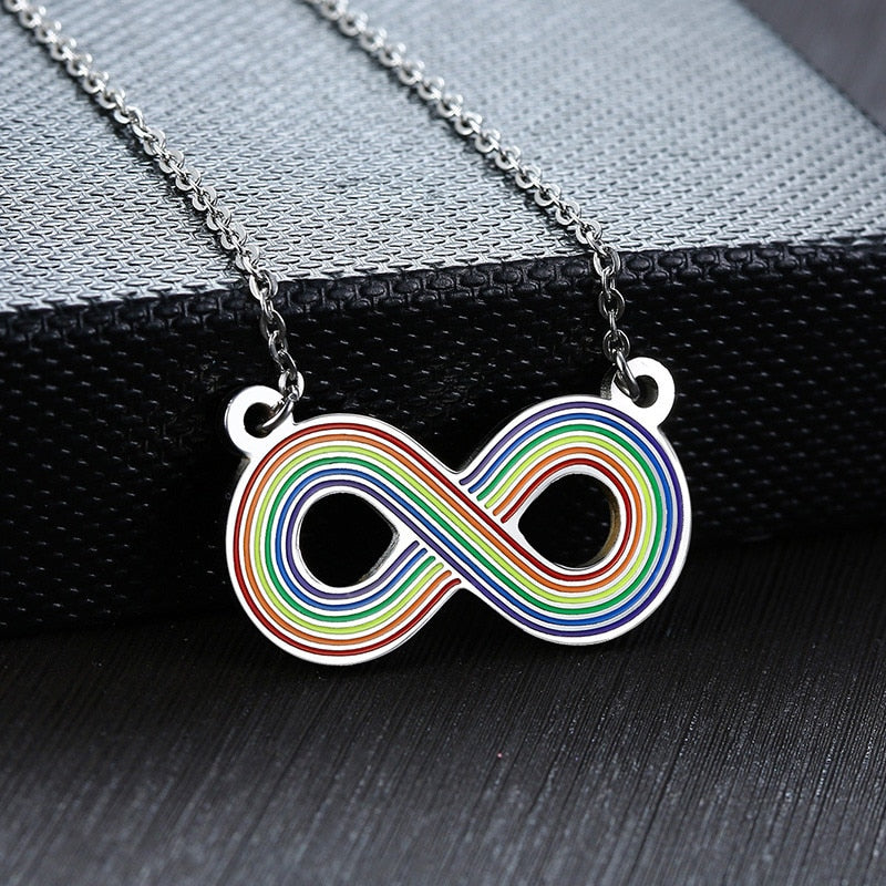 Rainbow sales infinity necklace
