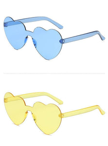 Heart-Eyes Rimless Sunglasses