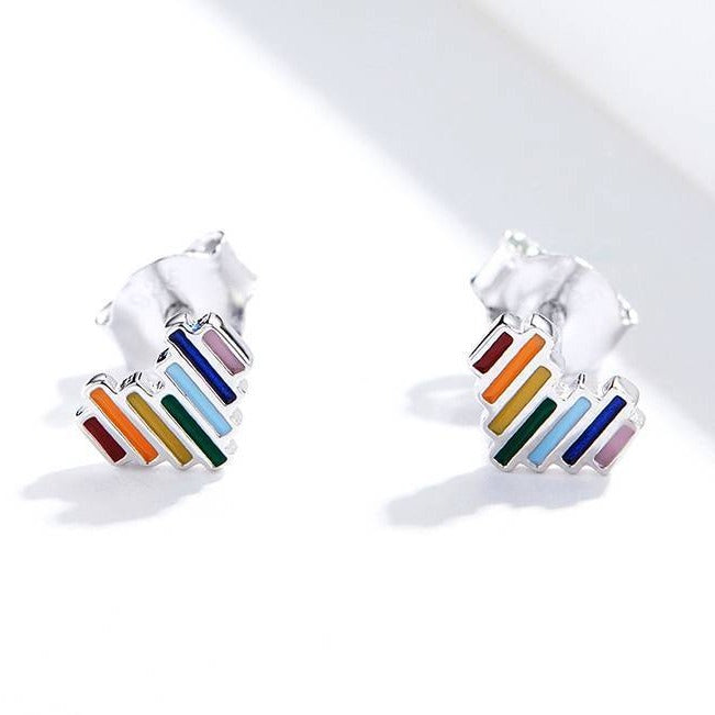 Rainbow Sweetheart Ear Studs