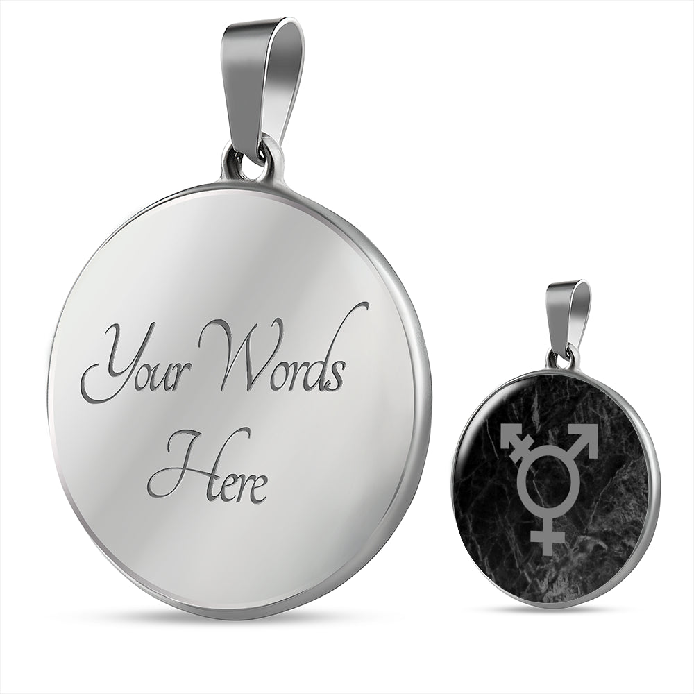 Monotone Transgender Emblem Necklace