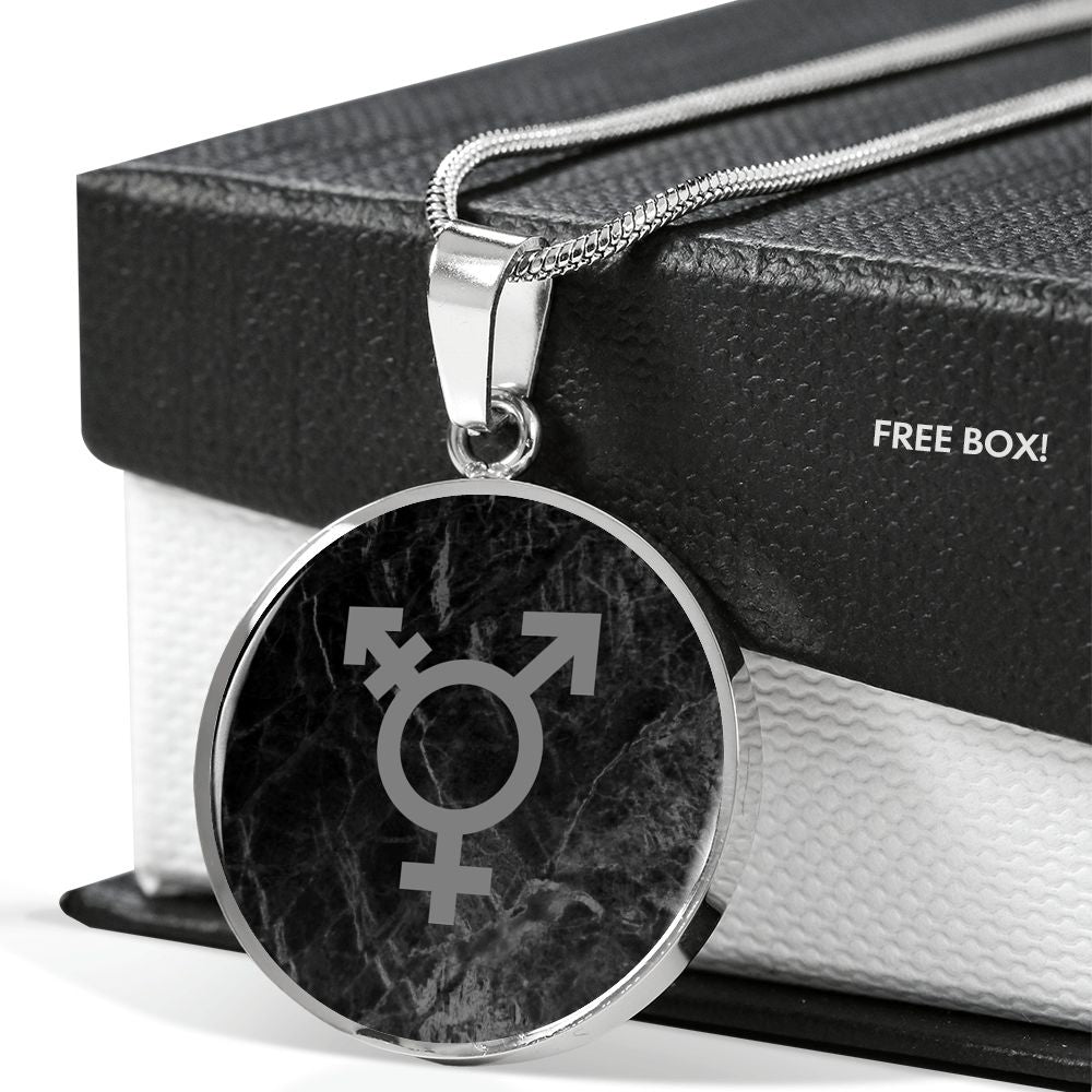 Monotone Transgender Emblem Necklace