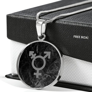 Monotone Transgender Emblem Necklace