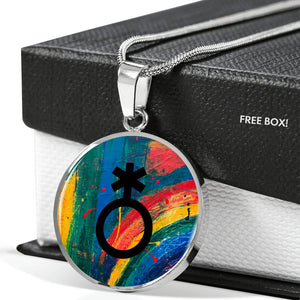 Rainbow Non-Binary Emblem Necklace