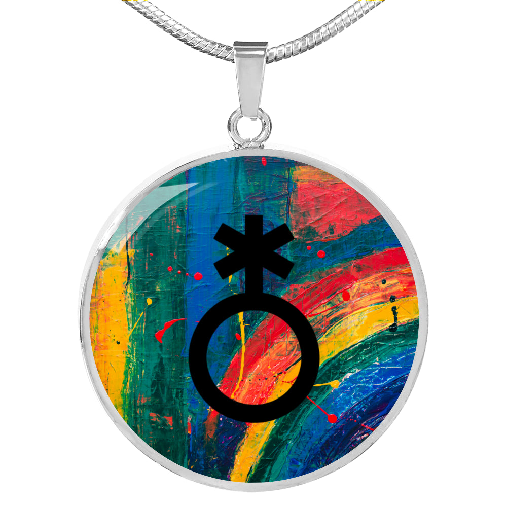 Rainbow Non-Binary Emblem Necklace