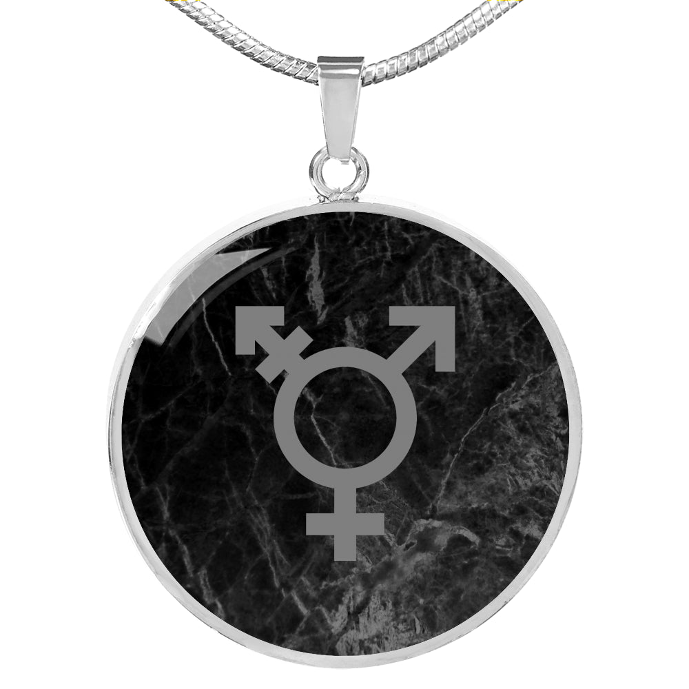 Monotone Transgender Emblem Necklace