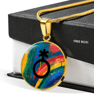 Rainbow Non-Binary Emblem Necklace