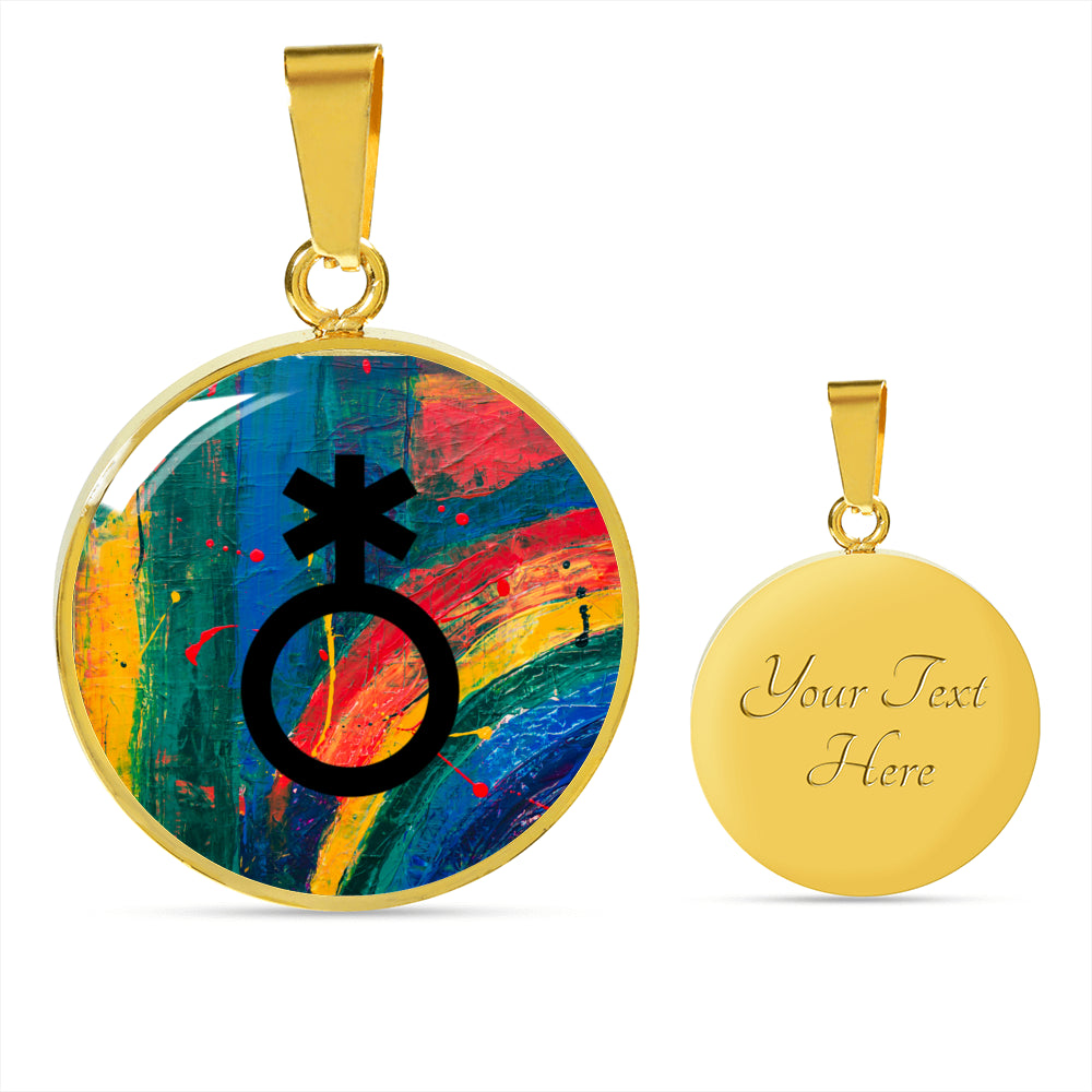 Rainbow Non-Binary Emblem Necklace
