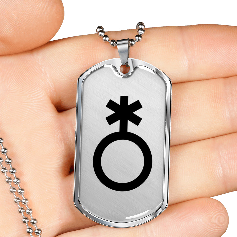 Non-Binary Emblem Dog Tag Necklace