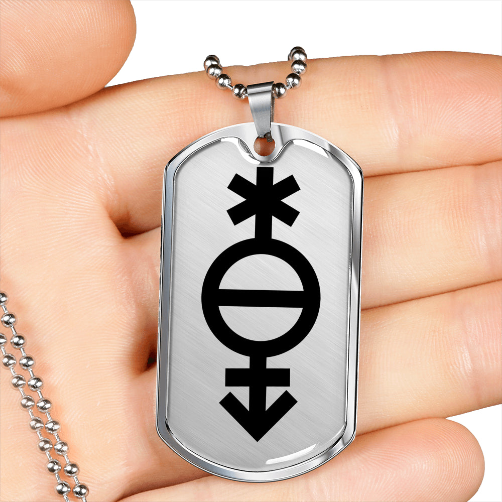 Pangender Emblem Dog Tag Necklace